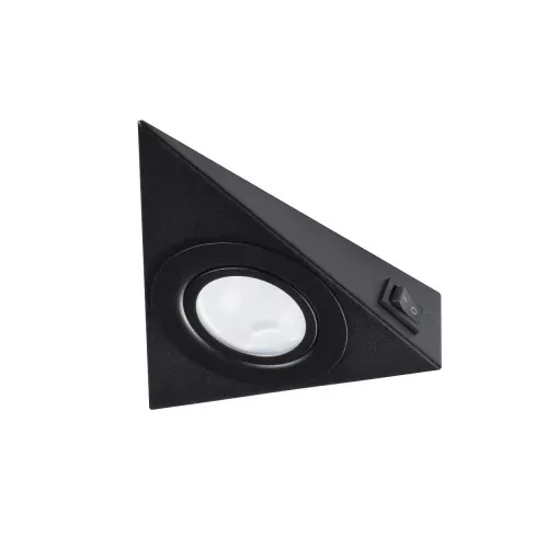 Kanlux 36632 ZEPO LFD-T02/S-B Bútorvilágító spot lámpatest kapcsolós változat, fekete színben, max 10W teljesítmény, G4 foglalattal, IP20 védettséggel, 12V (Kanlux 36632)