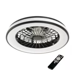   Kanlux 38034 PLAVE LED CCT+RGB kerek beltéri mennyezeti ventilátoros lámpatest fekete / fehér színben, 1032 (WW) / 2110 (NW) / 1154 (CW)lm, max 48W, 25000h, IP20, 3000/4000/6500/RGB, 220-240V AC (Kanlux 38034)