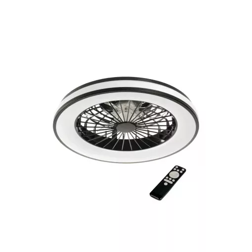 Kanlux 38034 PLAVE LED CCT+RGB kerek beltéri mennyezeti ventilátoros lámpatest fekete / fehér színben, 1032 (WW) / 2110 (NW) / 1154 (CW)lm, max 48W, 25000h, IP20, 3000/4000/6500/RGB, 220-240V AC (Kanlux 38034)