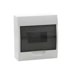   Kanlux 3832 DB108S 1X8P/SMD  DB1 műanyag kiselosztó, 8 modul, 1 sor, IP40, szürke színű ajtóval, falon kívüli (Kanlux 3832)