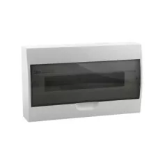   Kanlux 3834 DB118S 1X18P/SMD  DB1 műanyag kiselosztó, 18 modul, 1 sor, IP40, szürke színű ajtóval, falon kívüli (Kanlux 3834)
