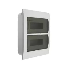   Kanlux 3845 DB212F 2X12P/FMD DB műanyag kiselosztó, 24 modul, 2 sor, IP40, szürke színű átlátszó ajtóval, süllyesztett (Kanlux 3845)