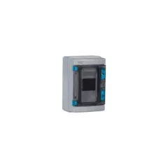   Kanlux 38450 KDB-IP65-S04T műanyag kiselosztó, 4 modul, 1 sor, PE+N sínnel, IP65, IK10, szürke színű ajtóval, falon kívüli, UV álló, 1500V AC/DC (Kanlux 38450)