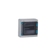   Kanlux 38451 KDB-IP65-S04T műanyag kiselosztó, 8 modul, 1 sor, PE+N sínnel, IP65, IK10, szürke színű ajtóval, falon kívüli, UV álló, 1500V AC/DC (Kanlux 38451)