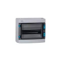   Kanlux 38452 KDB-IP65-S04T műanyag kiselosztó, 12 modul, 1 sor, PE+N sínnel, IP65, IK10, szürke színű ajtóval, falon kívüli, UV álló, 1500V AC/DC (Kanlux 38452)