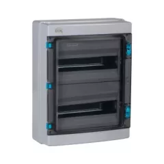   Kanlux 38454 KDB-IP65-S04T műanyag kiselosztó, 26 modul, 2 sor, PE+N sínnel, IP65, IK10, szürke színű ajtóval, falon kívüli, UV álló, 1500V AC/DC (Kanlux 38454)