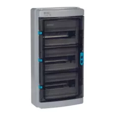   Kanlux 38455 KDB-IP65-S04T műanyag kiselosztó, 36 modul, 3 sor, PE+N sínnel, IP65, IK10, szürke színű ajtóval, falon kívüli, UV álló, 1500V AC/DC (Kanlux 38455)