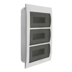   Kanlux 3846 DB312F 3x12P/FMD DB műanyag kiselosztó, 36 modul, 3 sor, IP40, szürke színű átlátszó ajtóval, süllyesztett (Kanlux 3846)
