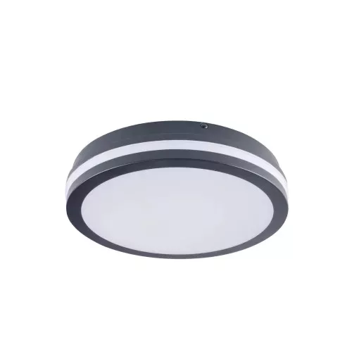 Kanlux 38784 BENO 24-30W CCT-O-SEG kerek kültéri mennyezeti/oldalfali LED lámpatest mozgásérzékelővel grafit színben, max 2850 / 3120 / 3050lm, 24 / 30W, 50000h, IP65, 3000/3500/4000K (Kanlux 38784)