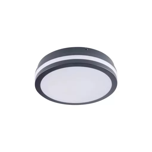Kanlux 38789 BENO 12-18W CCT-O G kerek kültéri mennyezeti/oldalfali LED lámpatest grafit színben, max 1610 / 1740 / 1740lm, 12 / 18W, 50000h, IP65, 220-240V AC, 3000/3500/4000K (Kanlux 38789)