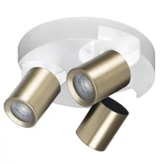   Kanlux 38967 LAURIN EL-3O W-G kerek beltéri oldalfali állítható lámpatest fehér / arany színben, 3db GU10 foglalattal, 3 x max 10W teljesítmény, IP20 védettséggel, 220-240V AC (Kanlux 38967)
