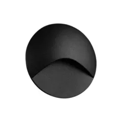   Kanlux 39121 EXIN LED O B-WW kerek kültéri oldalfali süllyesztett lépcsővilágító fekete színben, 50lm, 2,5W teljesítmény, 30000h élettartammal, IP65 védettséggel, 3000K, 220-240V AC (Kanlux 39121)