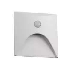   Kanlux 39129 EXIN LED PIR L W-WW szögletes kültéri oldalfali süllyesztett lépcsővilágító fehér színben, 50lm, 2,5W teljesítmény, 30000h élettartammal, IP65 védettséggel, 3000K, 220-240V AC (Kanlux 39129)