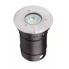   Kanlux 7172 BERG DL-10O kültéri járófelületbe süllyeszthető lámpa acél színben, GU10 foglalat, max 10W teljesítmény, IP67 védettséggel, sorolható, 220-240 V (Kanlux 7172)
