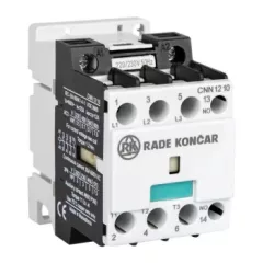   Rade Koncar 603145 CNN12 10 24V 50Hz - Mágneskapcsoló 5,7kW/12A (400V AC3), 24V AC 50 Hz vezérles, 1 Záró segédérintkezővel