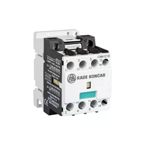 Rade Koncar 606440 CNN18 10 24V DC - Mágneskapcsoló 7,5kW/18A (400V AC3), 24V DC vezérles, 1 Záró segédérintkezővel
