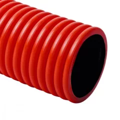   Kopos KD 09050 BC KOPODUR Merev bordázott duplafalú védőcső dn 50 piros (külső 50 / belső 41), 6 fm/szál.