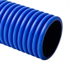  Kopos KD 09050 CC KOPODUR Merev bordázott duplafalú védőcső dn 50 kék (külső 50 / belső 41), 6 fm/szál.