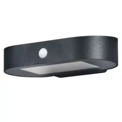   LEDVANCE LED Endura Style solar WALL Sensor kültéri napelemes fali lámpatest mozgásérzékelővel fekete színben, 380lm, 4W, IP44, 3000K, 3,7V, hossz: 200mm ( 4058075766266 )