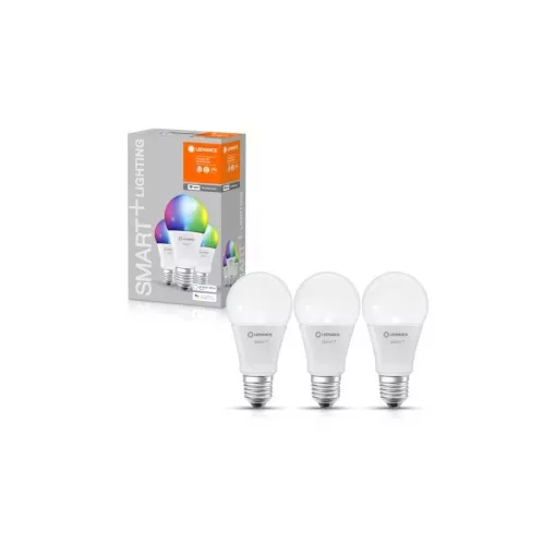 LEDVANCE SMART+ WIFI vezérlésű LED fényforrás (izzó) Classic forma, E27 foglalat, 9W, 806lm, RGBW változtatható színhőmérséklet, állítható (2700–6500 K)) 3db-os csomag ( 4058075778870 )