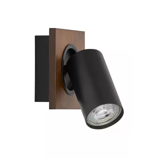 LEDVANCE LED DECOR SPOT MERCURY BLACK mennyezetre szerelhető állítható SPOT lámpa fadekor/fekete színben, 230lm, 3,4W, IP20, 2700K, méret: 102 × 110 × 143,5 mm (szél. × hossz × mag.), GU10, fényforrással szállítva ( 4058075828049 )