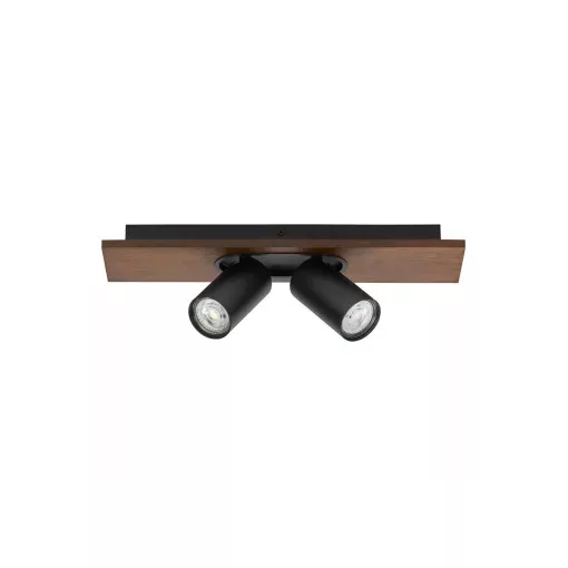 LEDVANCE LED DECOR SPOT MERCURY BLACK mennyezetre szerelhető állítható SPOT lámpa fadekor/fekete színben, 460lm, 6,8W, IP20, 2700K, méret: 100 × 400 × 142 mm (szél. × hossz × mag.), GU10, fényforrással szállítva ( 4058075828063 )
