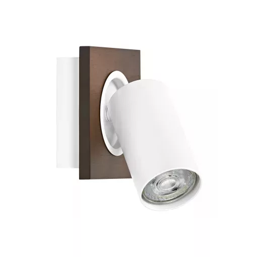 LEDVANCE LED DECOR SPOT MERCURY WHITE mennyezetre szerelhető állítható SPOT lámpa fehér/fadekor színben, 230lm, 3,4W, IP20, 2700K, méret: 102 × 110 × 143,5 mm (szél. × hossz × mag.), GU10, fényforrással szállítva ( 4058075833555 )