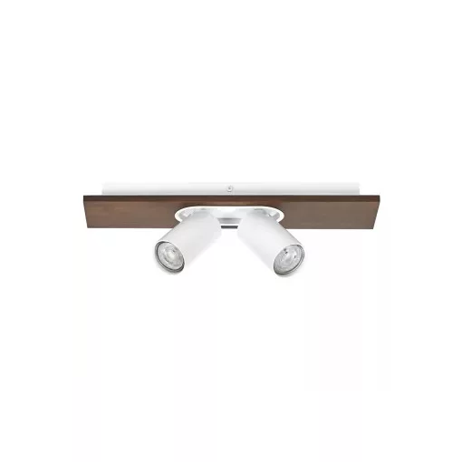 LEDVANCE LED DECOR SPOT MERCURY WHITE mennyezetre szerelhető állítható SPOT lámpa fehér/fadekor színben, 460lm, 6,8W, IP20, 2700K, méret: 100 × 400 × 142 mm (szél. × hossz × mag.), GU10, fényforrással szállítva ( 4058075833579 )