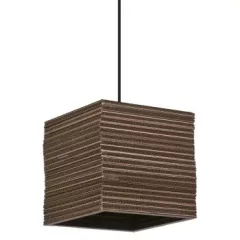   LEDVANCE LED Decor Cardboard Square Pendant beltéri mennyezeti/függesztett szögletes lámpatest barna színben, átmérő: 250mm szélesség, IP20, E27 ( 4058075837362 )