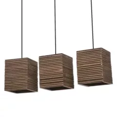  LEDVANCE Decor Cardboard Square Pendant beltéri mennyezeti/függesztett szögletes lámpatest barna színben, átmérő: 200mm szélesség, IP20, E27 ( 4058075837386 )