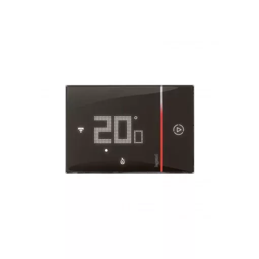 Legrand Netatmo 049039 Smarther2 okos termosztát süllyesztett fekete színű csavaros sorkapcsos (230V~ L+N) közvetlen Wi-fi csatlakozás Legrand/Netatmo