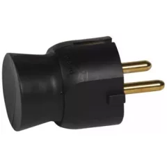   Legrand 050178 2P+F földelt, oldalsó bekötésű műanyag csatlakozódugó, fekete ( Legrand 050178 )