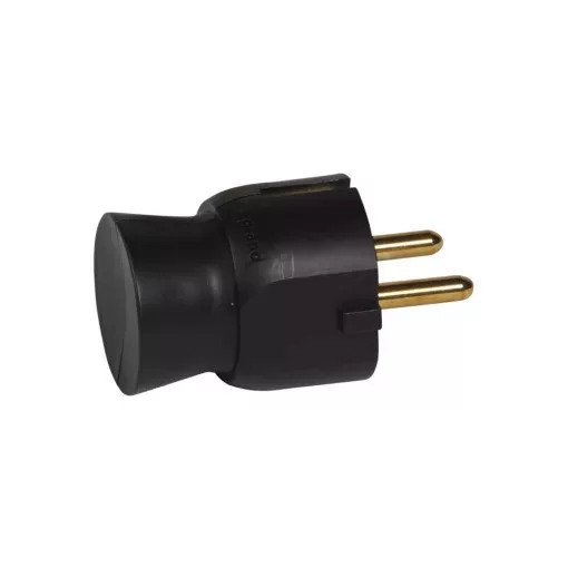 Legrand 050178 2P+F földelt, oldalsó bekötésű műanyag csatlakozódugó, fekete ( Legrand 050178 )