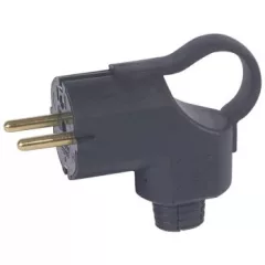   Legrand 050252 Földelt csatlakozódugó, oldalsó bekötésű, kihúzóval, fekete ( Legrand 050252 )