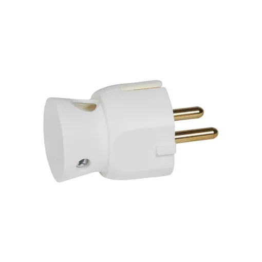 Legrand 050316 2P+F földelt, oldalsó bekötésű műanyag csatlakozódugó, fehér ( Legrand 050316 )