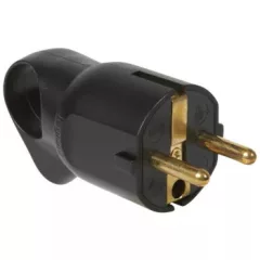  Legrand 050328 Földelt csatlakozódugó kiemelővel, hátsó bekötésű, fekete ( Legrand 050328 )