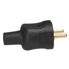   Legrand 050451 2P csatlakozódugó 16A, fekete gumi ( Legrand 050451 )