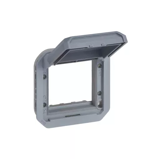 Legrand Plexo 55 069584L vízmentes IP55 Mosaic adapter csapófedéllel, szürke burkolattal, csapófedéllel, ( szerelhető kivitel ), Legrand 069584L