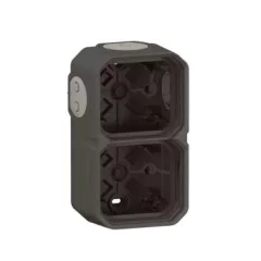   Legrand Plexo 55 069602L vízmentes IP55 falon kívüli 2-es doboz, membrános, antracit színben, Legrand 069602L