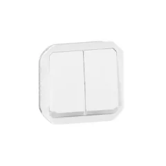   Legrand Plexo 55 069626L vízmentes IP55 dupla váltóérintkezős kapcsoló (106+6), fehér burkolattal, jelzőfénnyel , ( szerelhető kivitel ), 10A 250V, Legrand 069626L