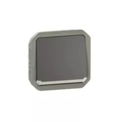   Legrand Plexo 55 069803L vízmentes IP55 váltókapcsoló (106), antracit burkolattal, kerettel, jelzőfénnyel , süllyesztett kivitel ( összeszerelt ), 10A 250V, Legrand 069803L