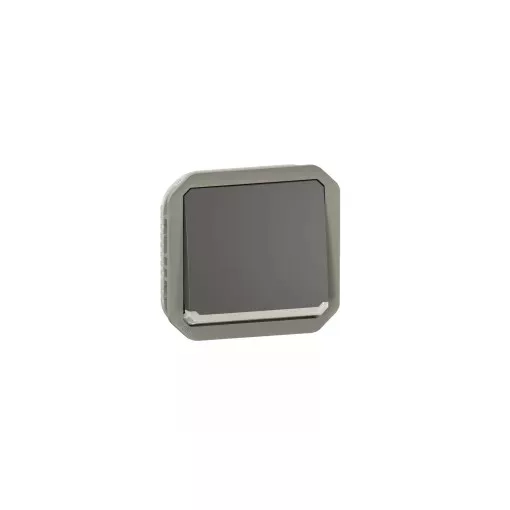 Legrand Plexo 55 069803L vízmentes IP55 váltókapcsoló (106), antracit burkolattal, kerettel, jelzőfénnyel , süllyesztett kivitel ( összeszerelt ), 10A 250V, Legrand 069803L