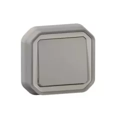   Legrand Plexo 55 069811L vízmentes IP55 váltókapcsoló (106), szürke burkolattal, kerettel, süllyesztett kivitel ( összeszerelt ), 10A 250V, Legrand 069811L