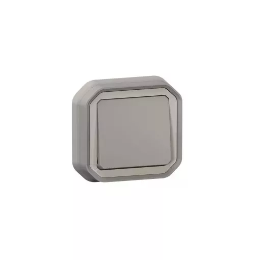 Legrand Plexo 55 069811L vízmentes IP55 váltókapcsoló (106), szürke burkolattal, kerettel, süllyesztett kivitel ( összeszerelt ), 10A 250V, Legrand 069811L
