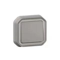   Legrand Plexo 55 069812L vízmentes IP55 váltókapcsoló (106), szürke burkolattal, kerettel, süllyesztett kivitel ( összeszerelt ), 10A 250V, Legrand 069812L
