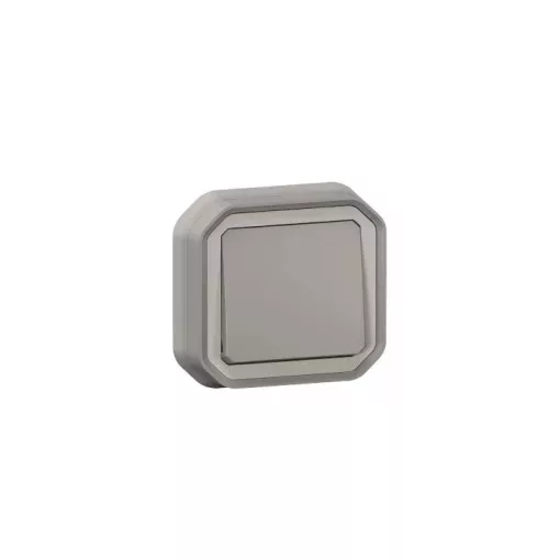 Legrand Plexo 55 069812L vízmentes IP55 váltókapcsoló (106), szürke burkolattal, kerettel, süllyesztett kivitel ( összeszerelt ), 10A 250V, Legrand 069812L