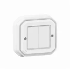   Legrand Plexo 55 069835L vízmentes IP55 Netatmo okos vezeték nélküli kettős kapcsoló, fehér burkolattal, kerettel, süllyesztett kivitel ( összeszerelt ), Legrand 069835L