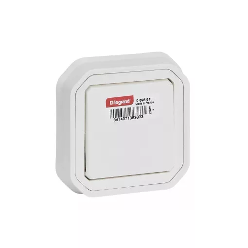 Legrand Plexo 55 069851L vízmentes IP55 váltókapcsoló (106), fehér burkolattal, kerettel, süllyesztett kivitel ( összeszerelt ), 10A 250V, Legrand 069851L