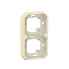   Legrand Plexo 55 069853L vízmentes IP55 kettes keret,, elefántcsont színben, ( szerelhető kivitel ), Legrand 069853L