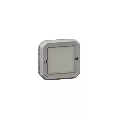 Legrand Plexo 55 069875L vízmentes IP55 Netatmo okos kapcsoló/dimmer (végrehajtó), szürke burkolattal, kerettel, süllyesztett kivitel ( összeszerelt ), Legrand 069875L